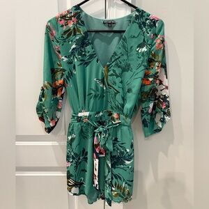 Gianni Bini Green Floral Wrap Sundress